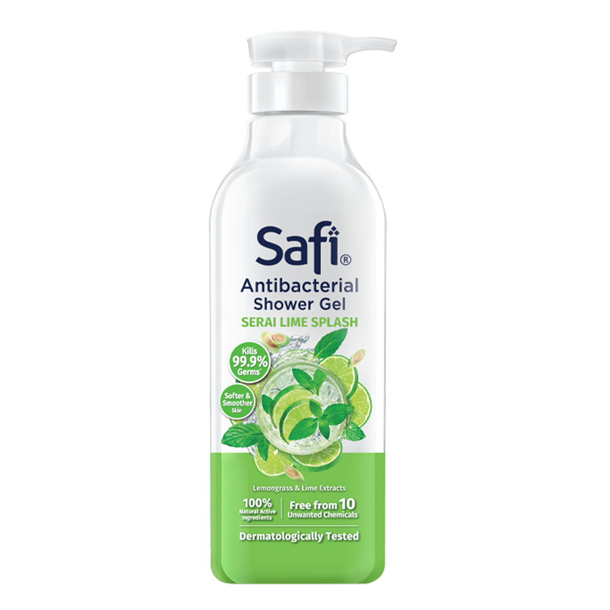 SAFI Anti-bacterial Shower - Serai Lime Splash / Bottle (950g)
